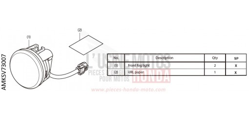 KIT,FR FOG LIGHT CRF1100D2N de 2022